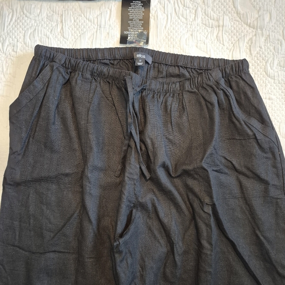 Ellos women's size 22 black linen/rayon capri pants, 4 pockets NEW - Picture 3 of 7